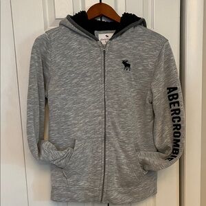 Abercrombie & Fitch Kids Gray Zip-Up Jacket with Black Accents